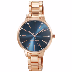 Nine West Women Japanese Quartz Dress Watch with Metal Strap Rose Gol