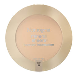 Neutrogena Mineral Sheers Compact Powder Foundation  Lightweight & Oil-Free Mineral Foundation  Fragrance-Free  Natural Beige 60  .34 oz