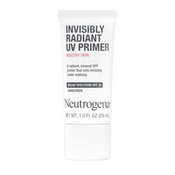 Neutrogena Healthy Skin Invisibly Radiant UV Face Primer with SPF 30  Mineral SPF Primer Sets Invisibly Under Makeup  Broad Spectrum Sunscreen  Suitab