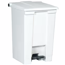 Rubbermaid Step-On Container, 45.4 L, Rectangular, High-Density Polyethylene (HDPE), Polypropylene (PP), White, Pedal, FM, UV ...