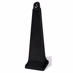 Rubbermaid Outdoor Ashtray Black Space Saving Cigarette Bin Vertical Trash Bin