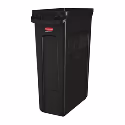 Rubbermaid Slim Jim Container With Venting Channels Black 87Ltr - [CP653]