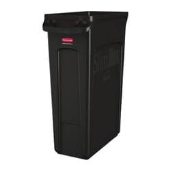 Rubbermaid Slim Jim Container With Venting Channels Black 87Ltr - [CP653]