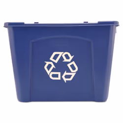 Rubbermaid FG571473BLUE Recycling Tote 14 Gal 11-3/4"""" W X Resin