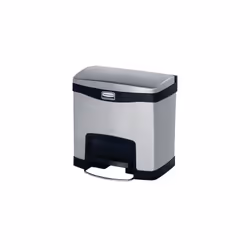 Rubbermaid 1901982, 15 L, Rectangular, Metal, Black, Metallic, Pedal, China