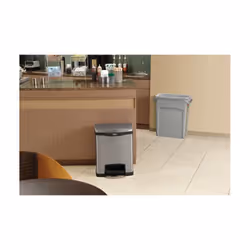 Rubbermaid 1901985 trash can 30 L Rectangular Metal, Plastic Black, Grey