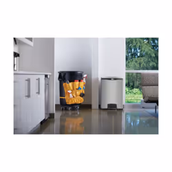 Rubbermaid 1901999 trash can 90 L Rectangular Metal, Plastic Black, Grey