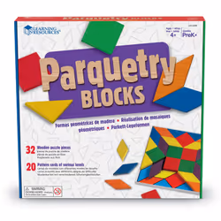 Learning Resources Parquetry Blocks & 20 Pattern Cards 53 Piece Set Ages 4+ Multicolor 10 L x 10 W in