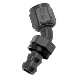 HOSE END TWIST LOK 45 DEg -6 BLK ANODIZED