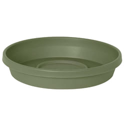 Bloem Terra Pot Round Drain Saucer  Living Green  Tray for Planters 1520  Matte Finish  Durable Resin  Ribbed Bottom  for