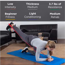 THERABAND Resistance Bands Set  Professional Elastic Band For Upper & Lower Body Exercise  Strength Training without Weights  Physical Therapy  Pilate