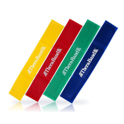 THERABAND Resistance Band Loop Set  Pack of 4  18 Inch Band Loop Kit for Legs & Butt Workouts  Beginner to Advanced Levels for Exercise  Rehab  Physic