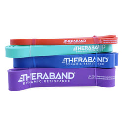 THERABAND High Resistance Bands  Set of 4 Elastic Super Bands for Improving Flexibility  Injury Rehab  & Full Body Workouts  Heavy Duty Stretch Bands