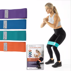 THERABAND Glute Band Loops Fabric Exercise Bands for Home or Travel Designed for Glute and Lower Body Strength Set of 4 Lo ...