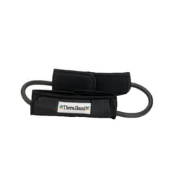THERABAND Resistance Tubes  Professional Latex Elastic Tubing For Physical Therapy  Lower Pilates  At-Home Workouts  & Rehab  12 Inch  Padded Cuffs  B