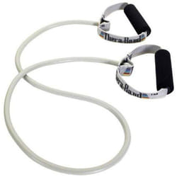 THERABAND Professional Latex Resistance Tubing with Handles For Physical Therapy  Lower Pilates  At-Home Workouts  and Rehab  Soft Handles  50 Inch  S