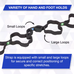 THERABAND Stretch Strap with Loops to Increase Flexibility  Dynamic Stretching Tool for Athletes Including Dancers  Cheerleaders  Gymnasts