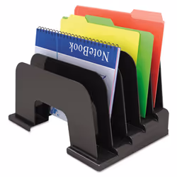 Universal 08105 Large Incline Sorter  Five Sections  Plastic  13 1/4 x 9 x 9  Black