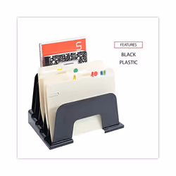 Universal 08105 Large Incline Sorter  Five Sections  Plastic  13 1/4 x 9 x 9  Black