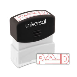 Universal UNV10062 Pre-Inked One-Color PAID Message Stamp - Red