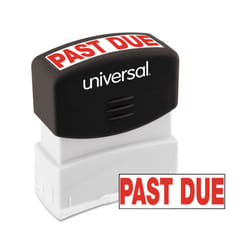 Universal UNV10063 PAST DUE Pre-Inked One-Color Message Stamp - Red