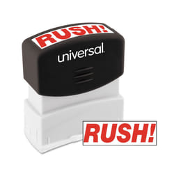 Universal UNV10069 Pre-Inked RUSH Message Stamp - Red