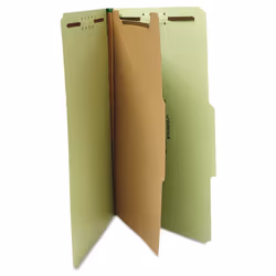 Universal UNV10261 4Section Pressboard Classification Folder  Legal  Green 10Box