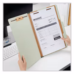 Universal UNV10261 4Section Pressboard Classification Folder  Legal  Green 10Box