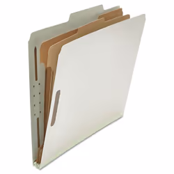 Universal 10272 Pressboard Classification Folder Letter Six-Section Gray 10/Box