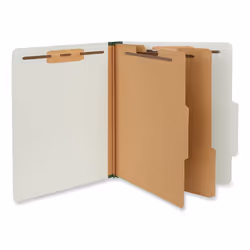 Universal 10272 Pressboard Classification Folder  Letter  Six-Section  Gray  10/Box