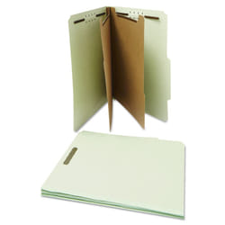 Universal UNV10273 6-Section 2-Divider Pressboard Classification Folders - Letter  Gray/Green 10/Box