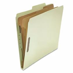 Universal UNV10273 6-Section 2-Divider Pressboard Classification Folders - Letter  Gray/Green 10/Box