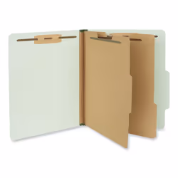 Universal UNV10273 6-Section 2-Divider Pressboard Classification Folders - Letter  Gray/Green 10/Box