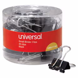 Universal 11140 Small Binder Clips 3/8-Inch Capacity 3/4-Inch Wide Black 40/Pack