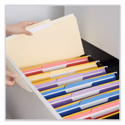 Universal - File Folders  1/3 Cut 2nd Position  One-Ply Top Tab  Letter  Manila  100/Box - Pack of 8