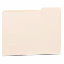 Universal 12123 File Folders 1/3 Cut Third Position One-Ply Top Tab Letter Manila (Box of 100)