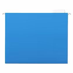 Universal 14116 Hanging File Folders 1/5 Tab 11 Point Stock Letter Blue 25/Box