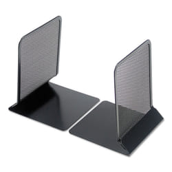 Universal UNV20025 5.38 in. x 5.38 in. x 6.75 in. Nonskid Metal Mesh Bookends - Black (1-Pair)