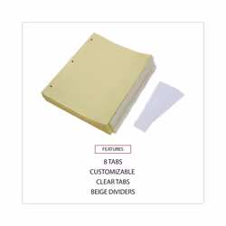 Insertable Tab Index  8-Tab  11 x 8.5  Buff  Clear Tabs  24 Sets