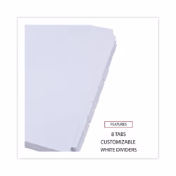 Universal 20845 Economy Tab Dividers  8-Tab  Letter  White  24 Sets/Box