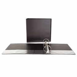 Universal Round Ring Economy Vinyl View 3-Ring Binder 3 Capacity Black EACH - UNV20991