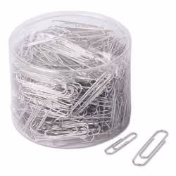 Universal UNV21001 Plastic-Coated Paper Clips - Assorted Sizes Silver (1000/Pack)