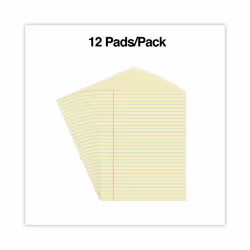 Universal UNV22000 50-Sheets 8.5 in. x 11 in. Wide/Legal Rule Glue Top Pads - Canary-Yellow (1 Dozen)