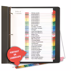 Universal 24814 Table of Contents Dividers Assorted Color 31-Tab 1-31 Letter White 31/Set