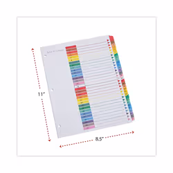 Universal 24814 Table of Contents Dividers  Assorted Color 31-Tab  1-31  Letter  White  31/Set