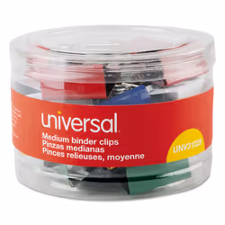 Universal 31029 Medium Binder Clips  5/8-Inch Capacity  1 1/4-Inch Wide  Assorted Colors  24/Pack