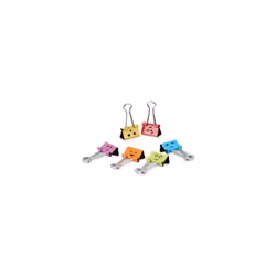 Universal Emoji Themed Binder Clips with Storage Tub Medium Assorted Colors 42/Pack