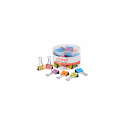 Universal Emoji Themed Binder Clips with Storage Tub  Medium  Assorted Colors  42/Pack
