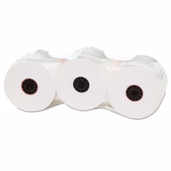 Impact and Inkjet Print Bond Paper Rolls  0.5 Core  2.25 x 150 ft  White  3/Pack