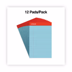 Universal 35850 Narrow Ruled Writing Pads  5 x 8  Blue  50 Sheet  Dozen